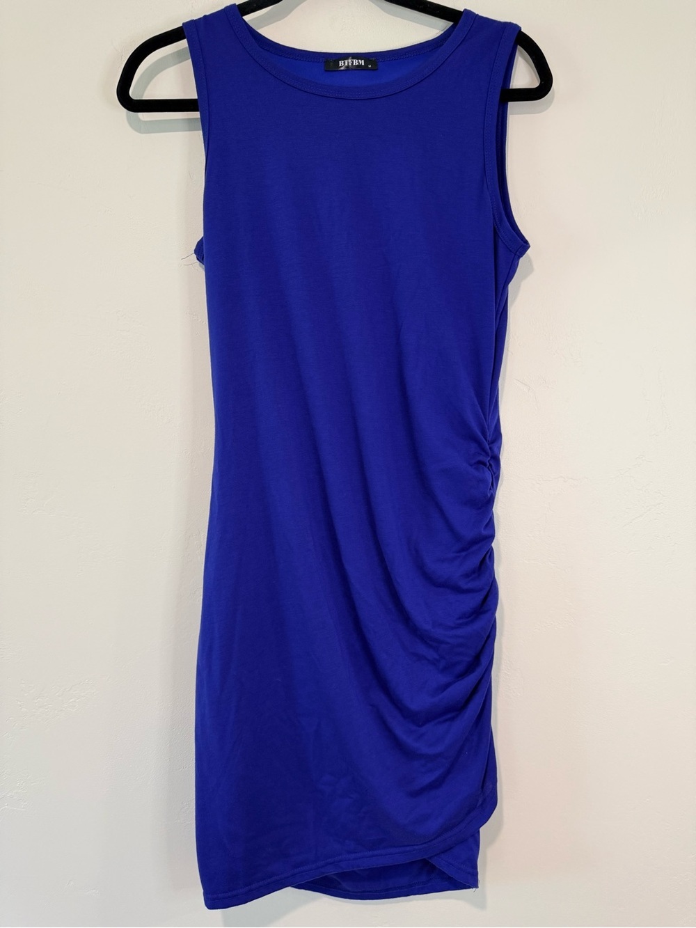 BTFBM Royal Blue Ruched Bodycon Sleeveless Mini Dress Women’s Medium - Picture 3 of 8